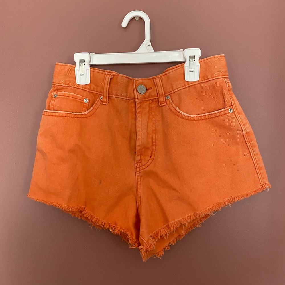 Urban Outfitters BDG Girlfriend High Rise Shorts, Orange, Size 28